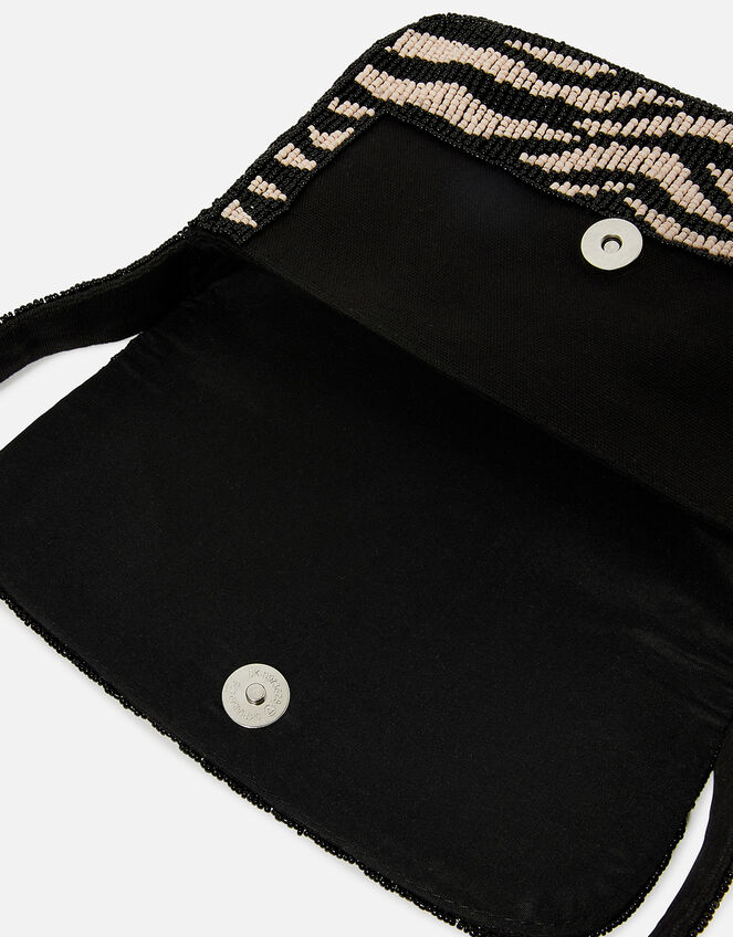 Zebra Beaded Shoulder Bag, , large