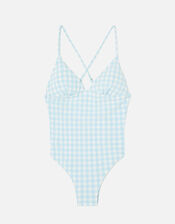 Gingham Swimsuit, Blue (BLUE), large