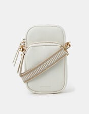 Webbing Strap Phone Bag, Cream (CREAM), large