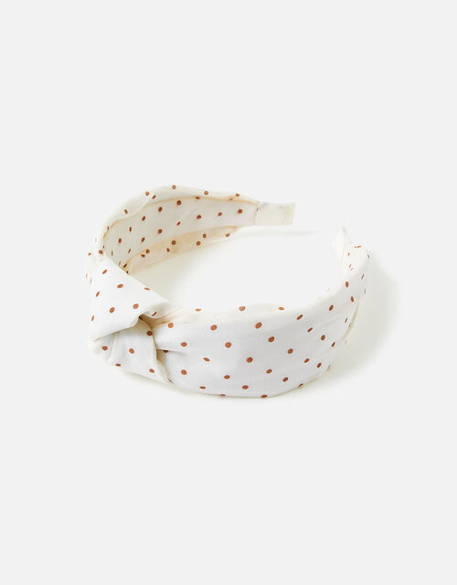 Wide Knot Spot Print Headband, , large