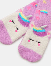 Girls Cosy Unicorn Socks, Multi (PASTEL MULTI), large
