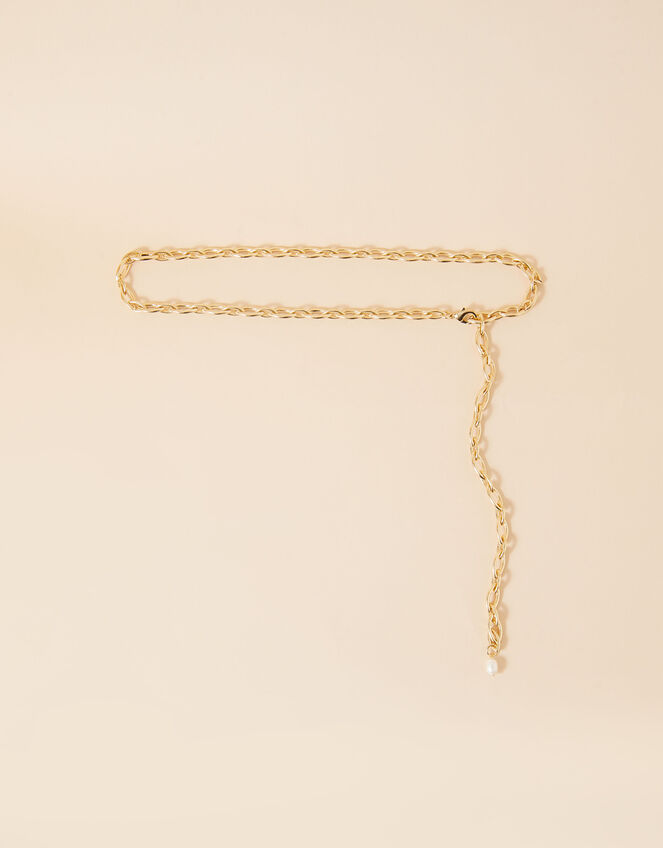 Oval Pearl Chain Belt, , large