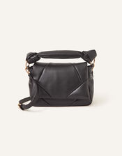 Quilted Handheld Cross-Body Bag, Black (BLACK), large