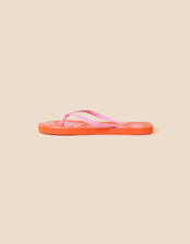Tropical Print Flip Flops, Pink (PINK), large