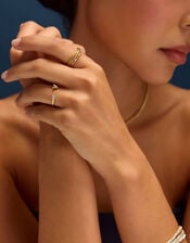14ct Gold-Plated Adjustable Initial Ring, Gold (GOLD), large