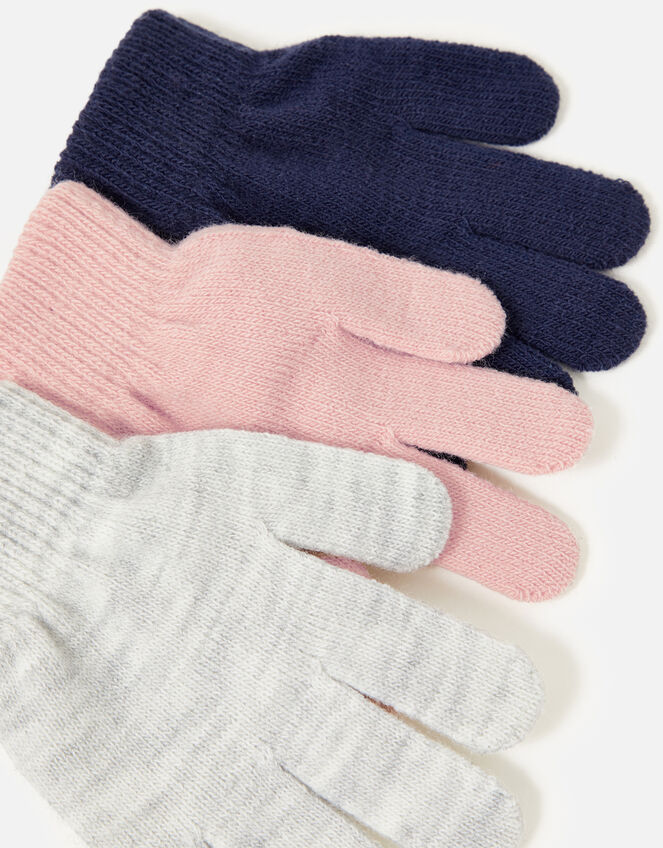 Girls Plain Glove Set, Multi (PASTEL-MULTI), large