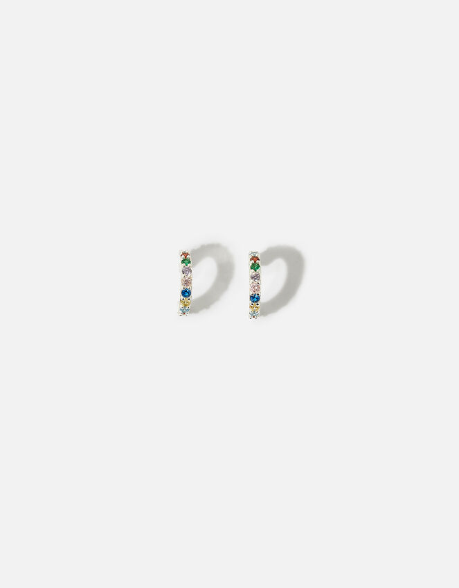Sterling Silver Rainbow Hoops, , large