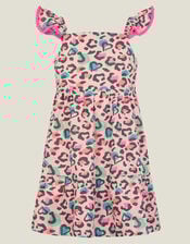 Girls Leopard Print Sun Dress, Multi (BRIGHTS MULTI), large