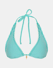 Stripe Triangle Bikini Top, Green (GREEN), large