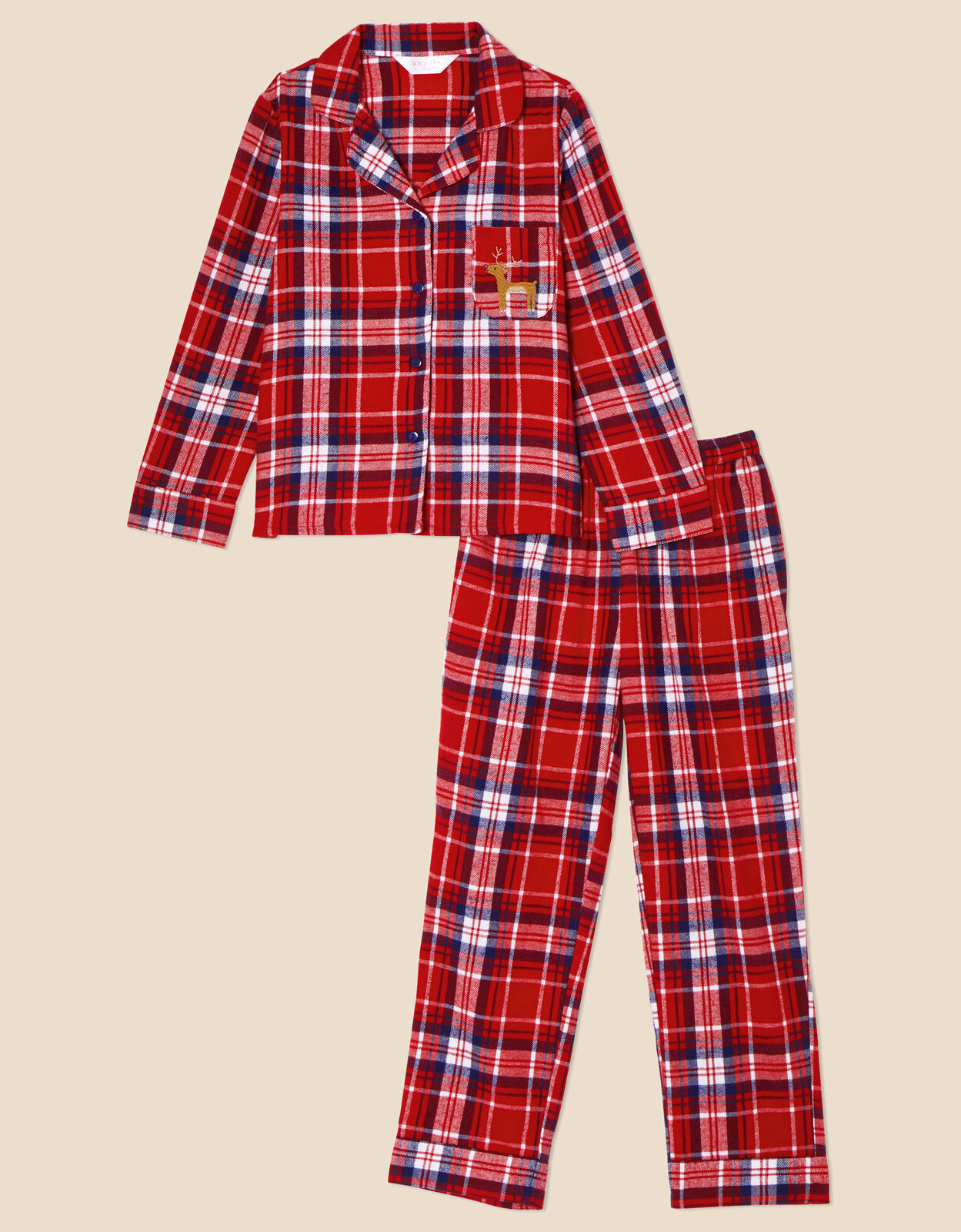 Ladies red check pyjamas clearance