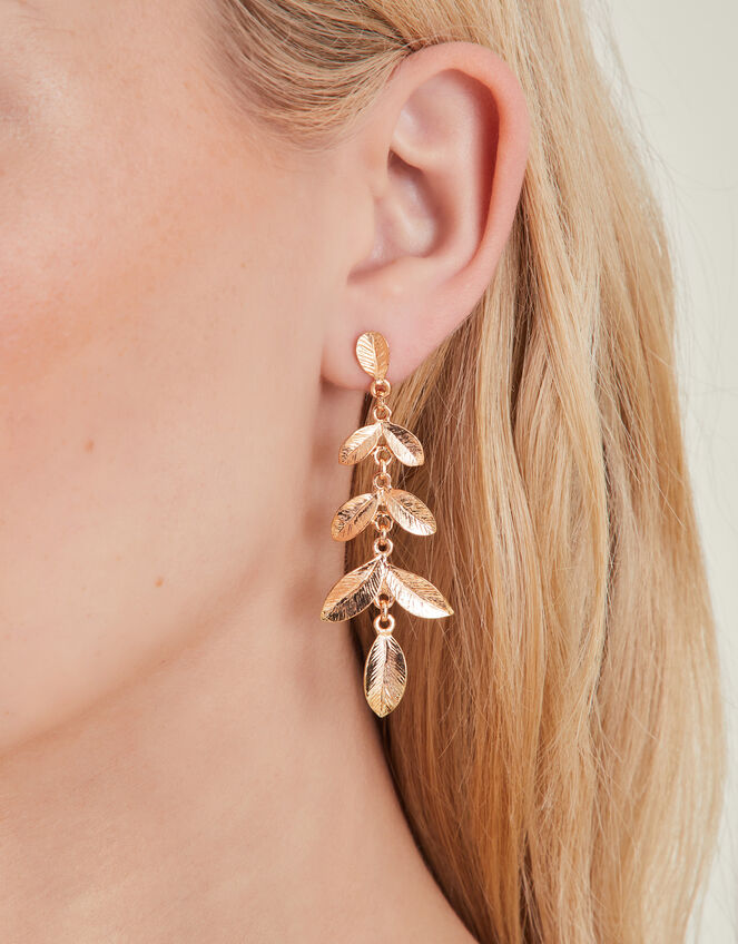 Vine Leaf Drop Earrings, , large