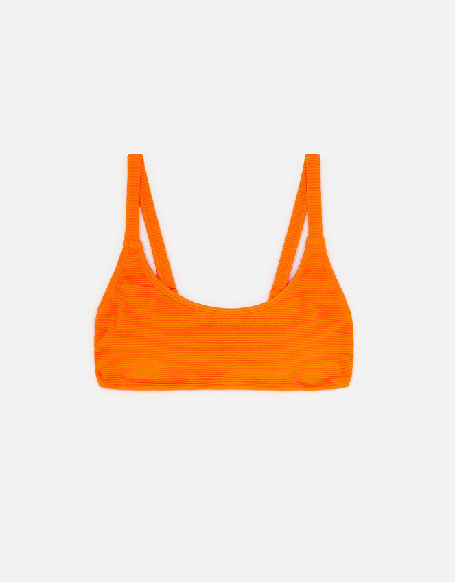 Crinkle Bikini Crop Top, Orange (ORANGE), large