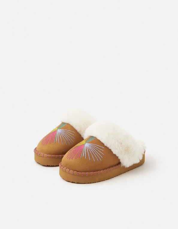 Embroidered Mule Slippers, Multi (BRIGHTS MULTI), large