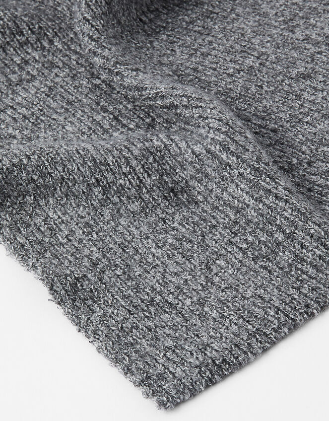 Plain Knit Scarf in Wool Blend, Grey (LIGHT GREY), large