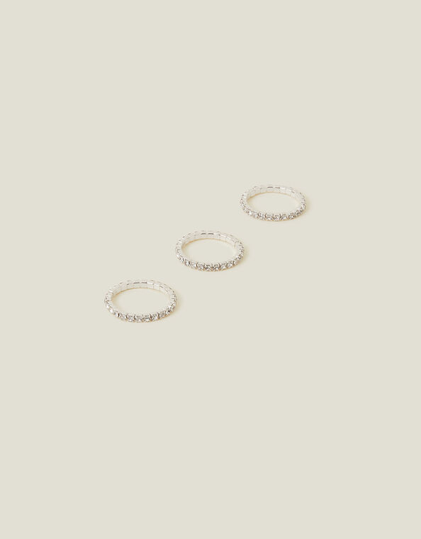 Crystal Sparkle Rings Set of Three, White (CRYSTAL), large