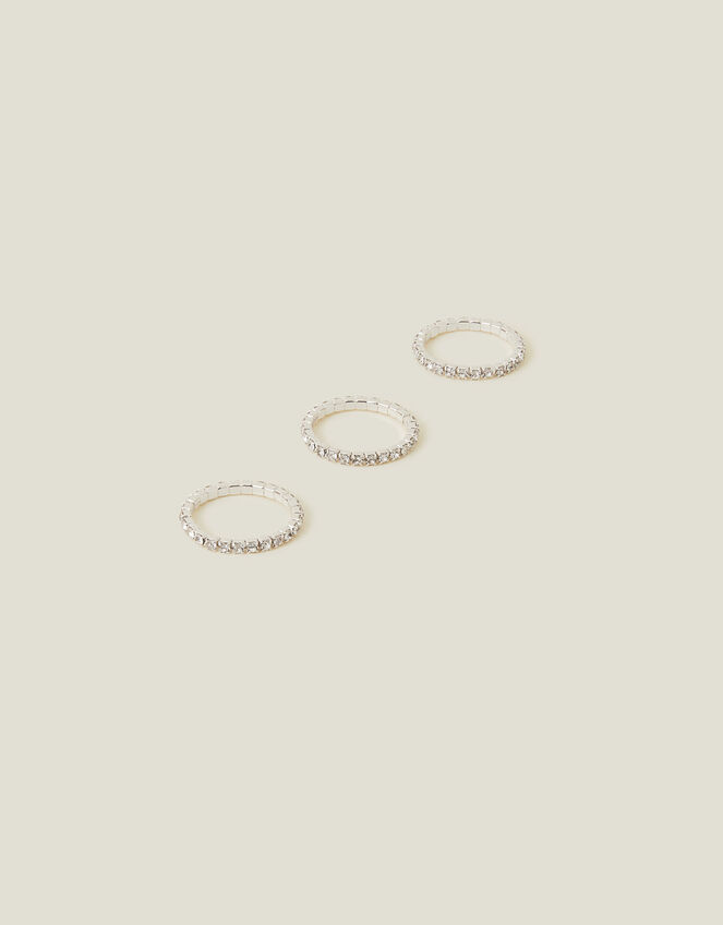 Crystal Sparkle Rings Set of Three, White (CRYSTAL), large