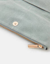 Foldover Suede Wristlet Bag, , large