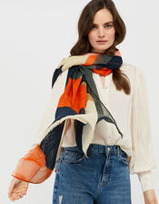 Kita Colourful Geometric Scarf in Recycled Polyester, , large
