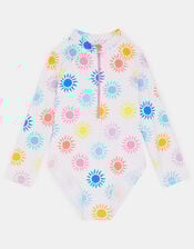 Girls Sunshine Long Sleeve Swimsuit, Multi (BRIGHTS MULTI), large