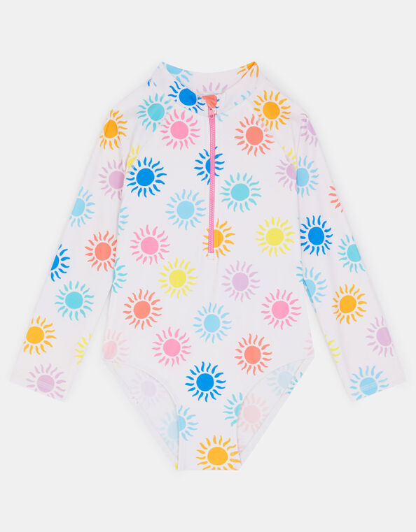 Girls Sunshine Long Sleeve Swimsuit, Multi (BRIGHTS MULTI), large