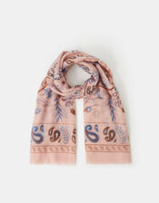 Lightweight Paisley Print Scarf, , large
