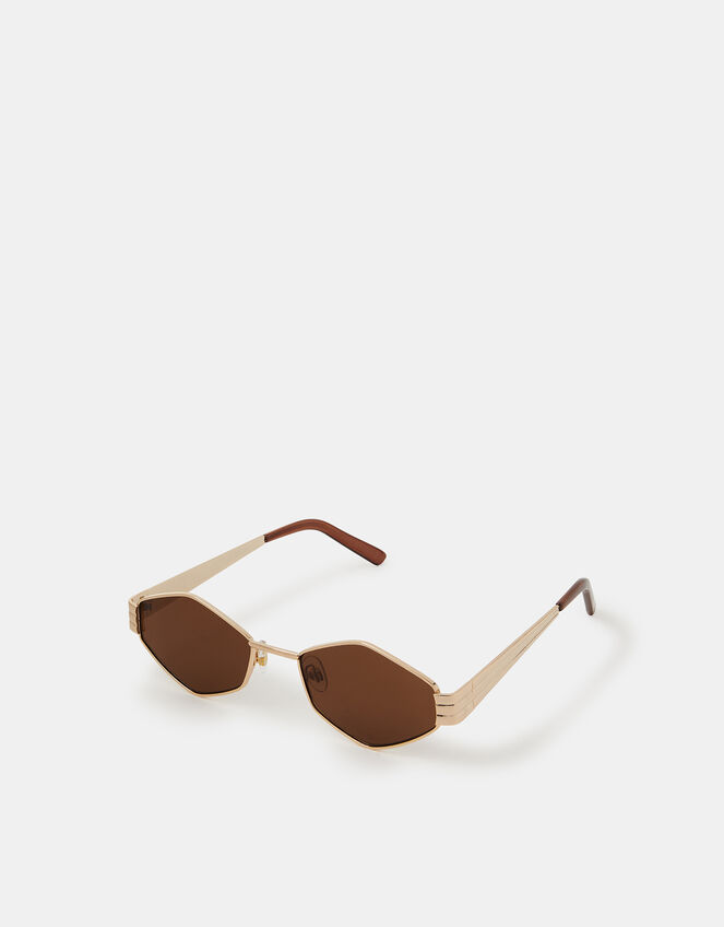 Hexagonal Metal Sunglasses, , large
