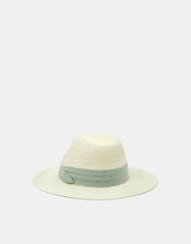 Stripe Band Fedora Hat, , large