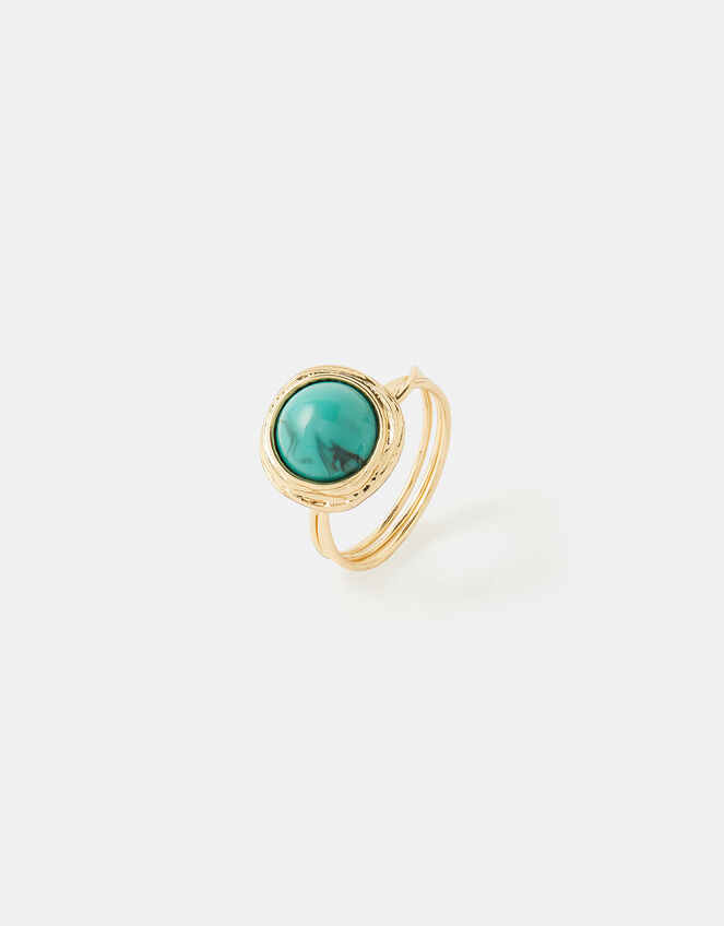 Turquoise Stone Ring, Blue (TURQUOISE), large