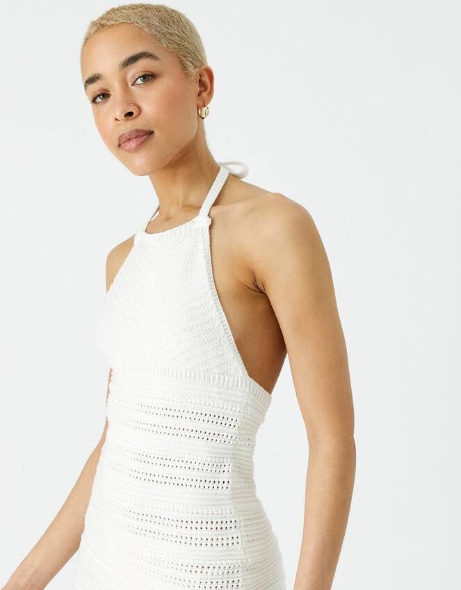 Crochet Mini Dress, Ivory (IVORY), large