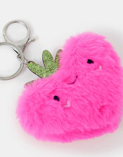 Girls Faux Fur Strawberry Bag Charm, , large