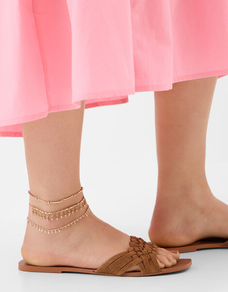 3-Pack Filigree Anklets, , large