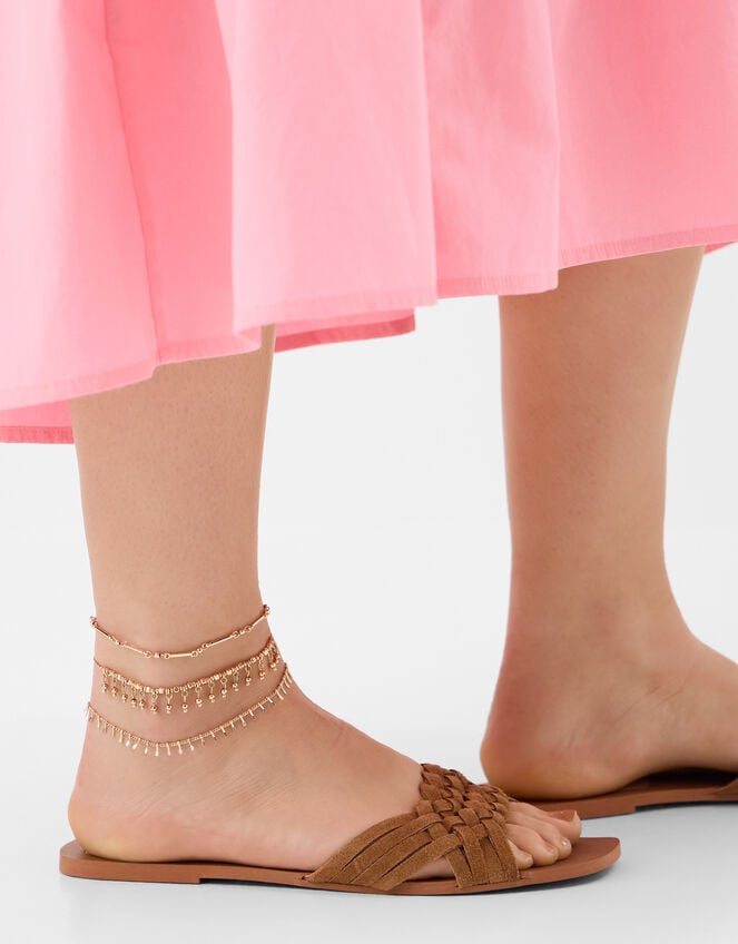 3-Pack Filigree Anklets, , large