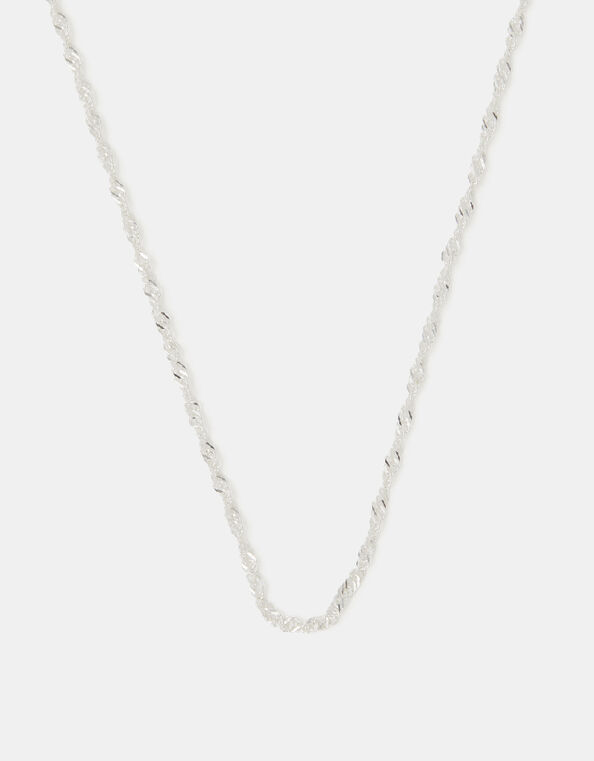 Sterling Silver Twisted Chain Necklace, , large