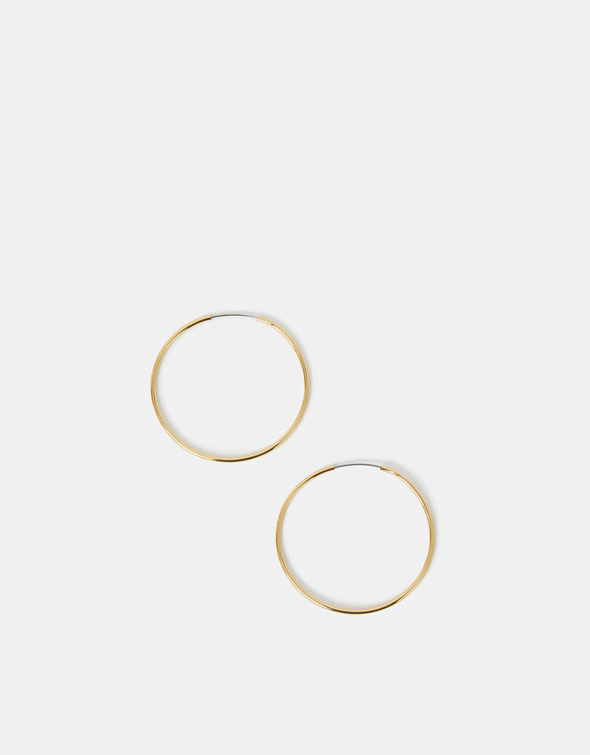 14ct Gold-Plated Thin Hoop Earrings, , large
