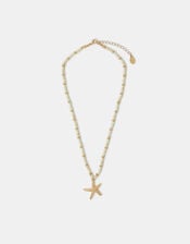 Starfish Pendant Bead Necklace, , large