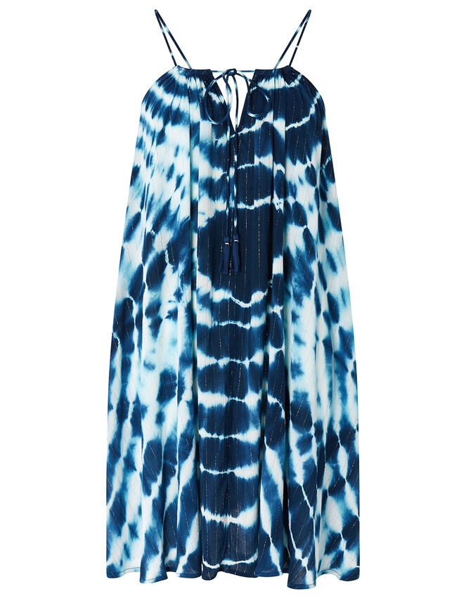 Tie-Dye Swing Dress, Blue (NAVY), large