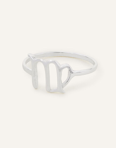 Sterling Silver Zodiac Virgo Ring Silver, Silver (ST SILVER), large
