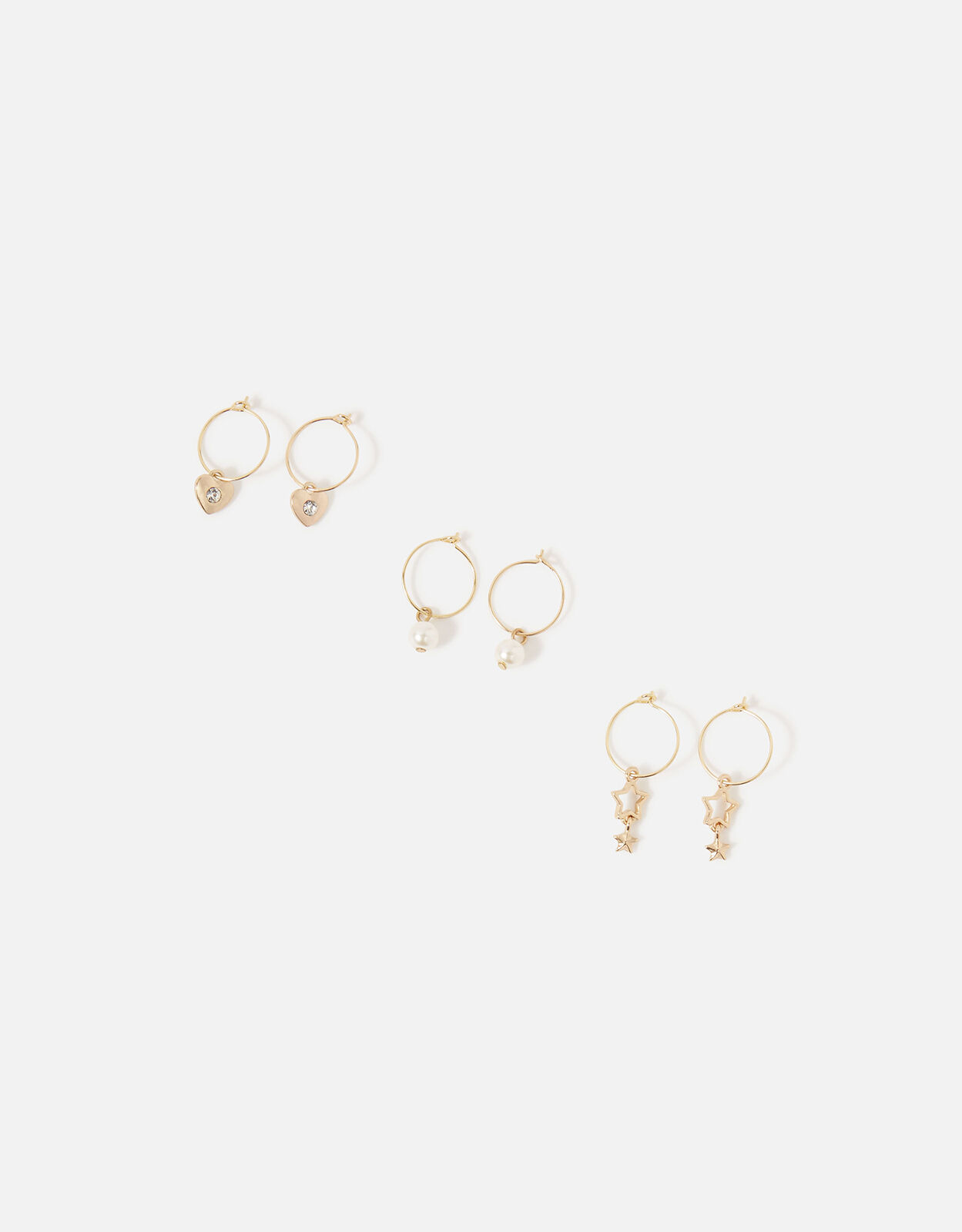 Girls Heart and Star Hoop Earring Set Girls earrings
