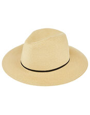 Straw Panama Hat, Natural (NATURAL), large