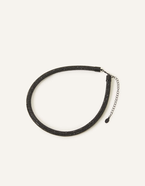 Rhinestone Tube Necklace, , large
