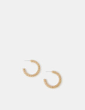 Chunky Diamant&eacute; Hoop Earrings, , large