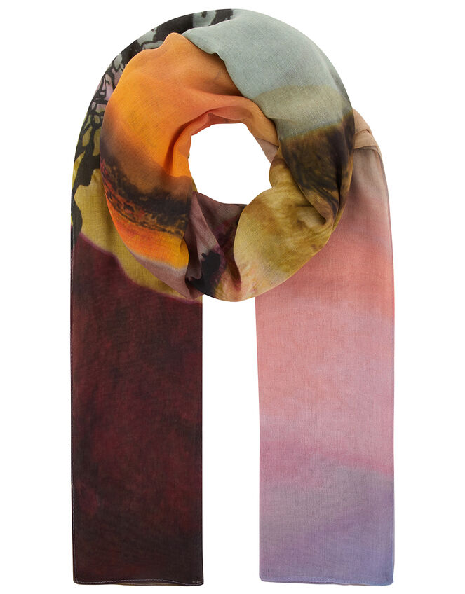 Savannah Watercolour Landscape Print Scarf, , large
