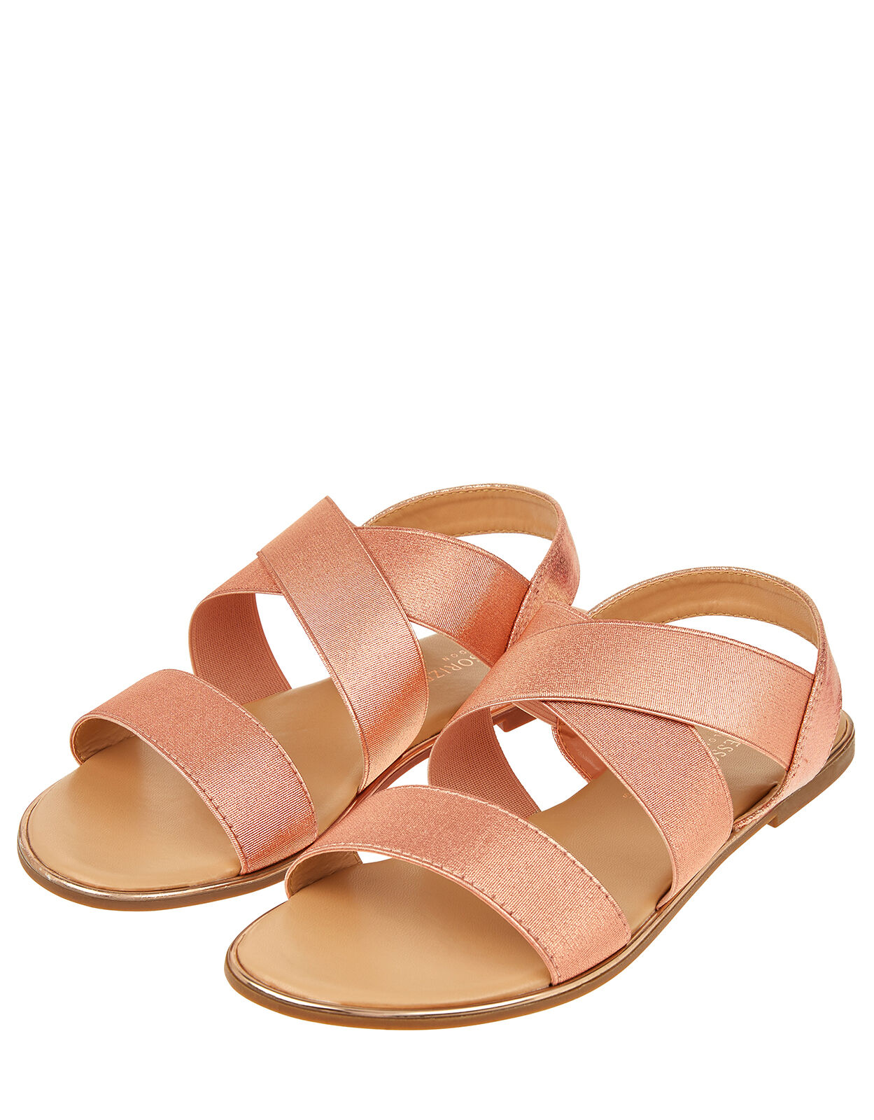 Elasticated Strap Sandals Gold