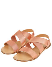 Elasticated Strap Sandals, Gold (ROSE GOLD), large