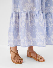 Metal Toe Detail Strappy Sandals, Tan (TAN), large