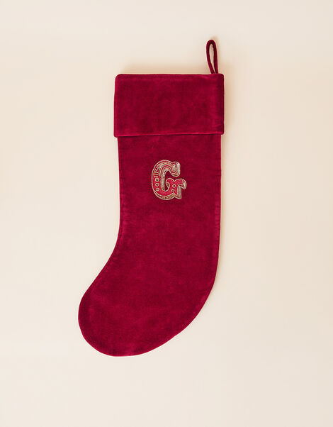 Embroidered Initial G Stocking, , large