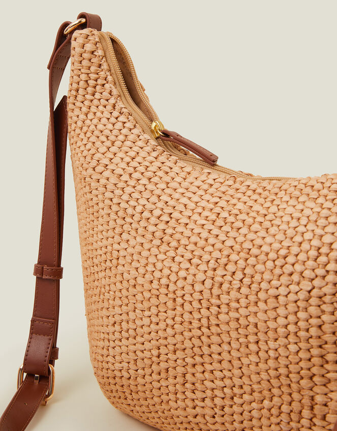 Raffia Cross-Body Bag, , large