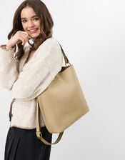 Faux Leather Bucket Bag, , large