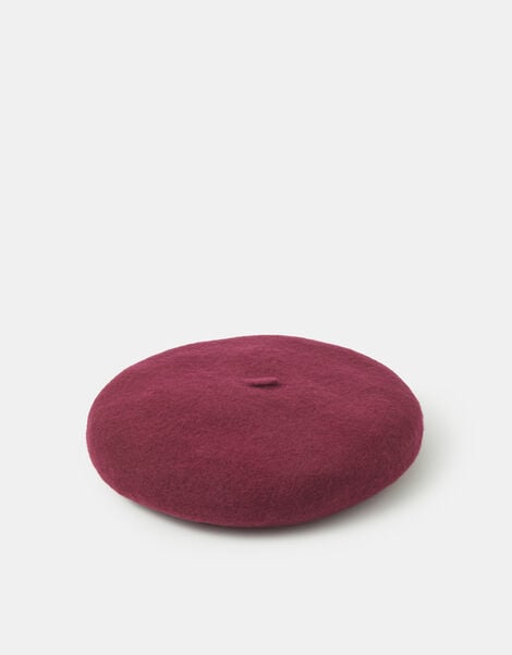 Wool Beret, Red (BURGUNDY), large
