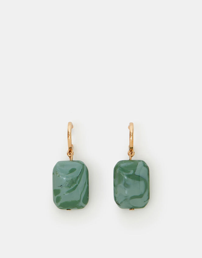 Resin Hoop Drop Earrings, , large